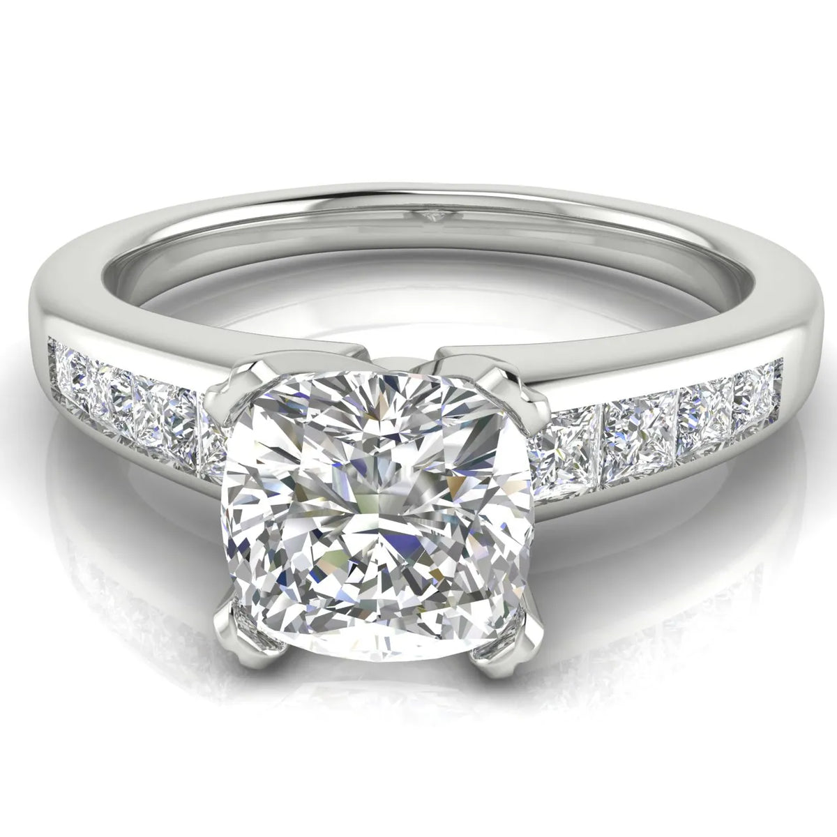 Elegant Channel-Set Accent Engagement Ring