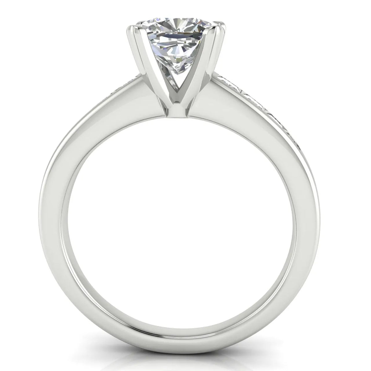 Elegant Channel-Set Accent Engagement Ring