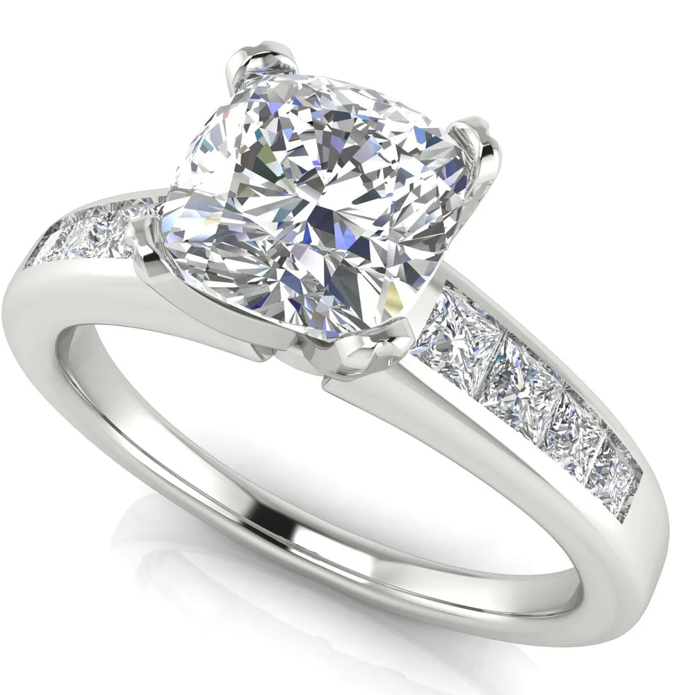 Elegant Channel-Set Accent Engagement Ring