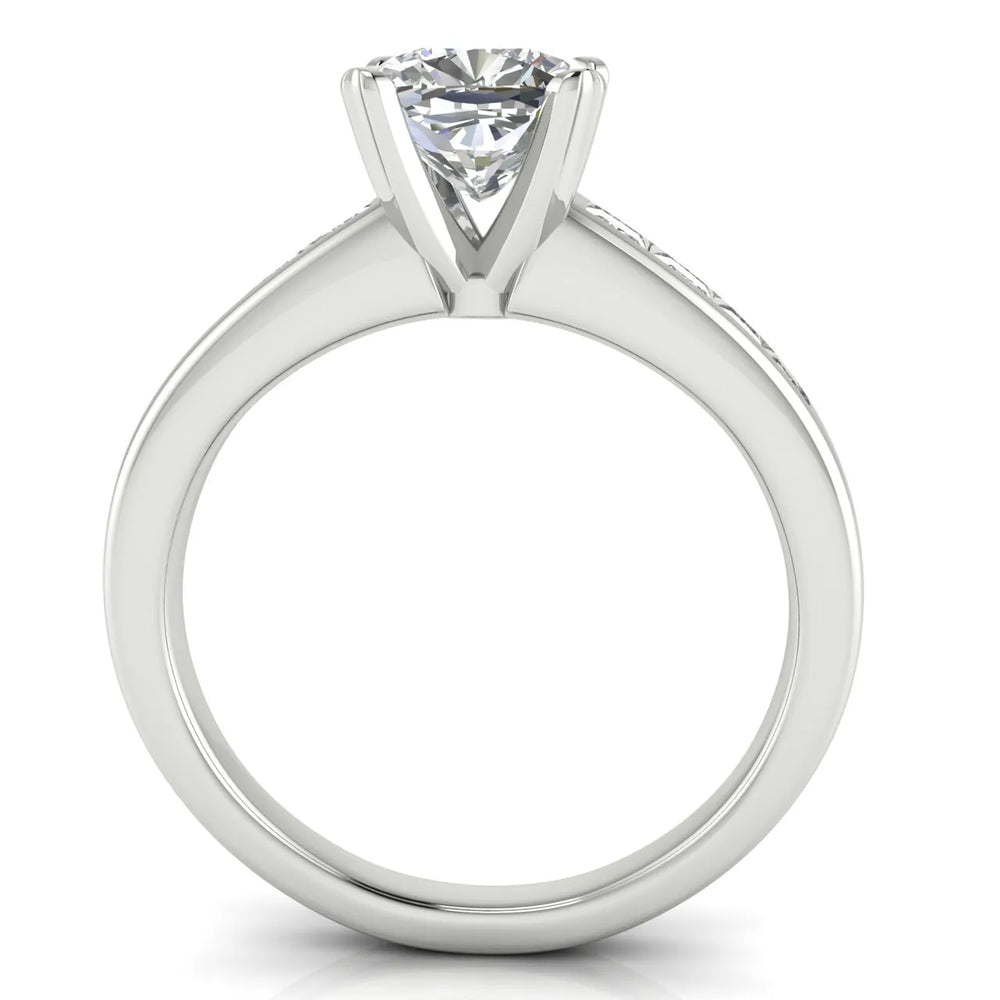 Elegant Channel-Set Accent Engagement Ring