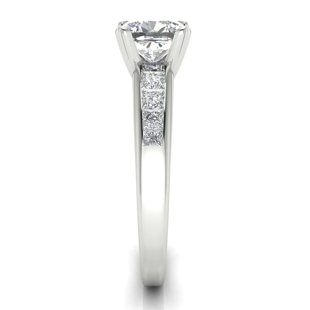 Elegant Channel-Set Accent Engagement Ring