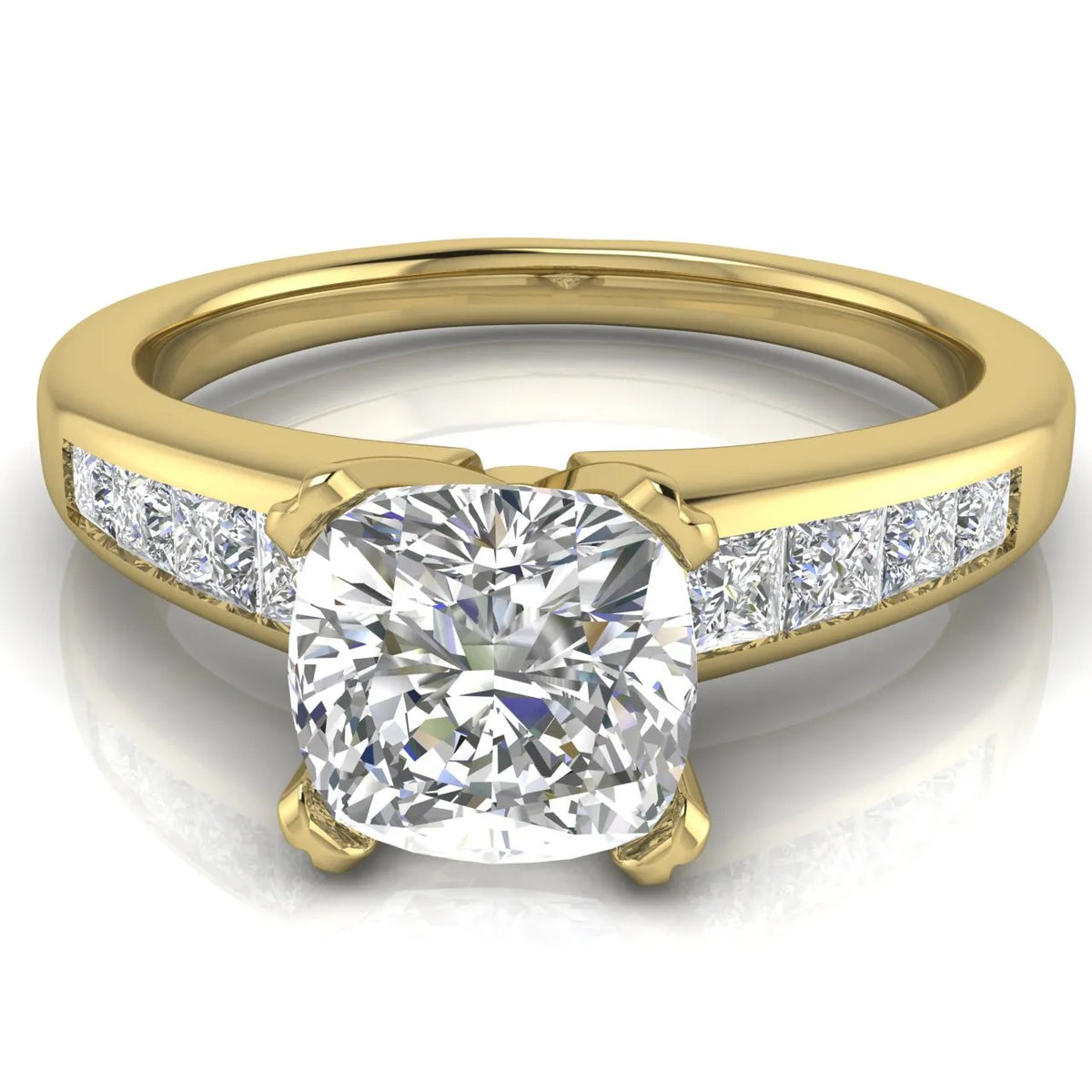 Elegant Channel-Set Accent Engagement Ring