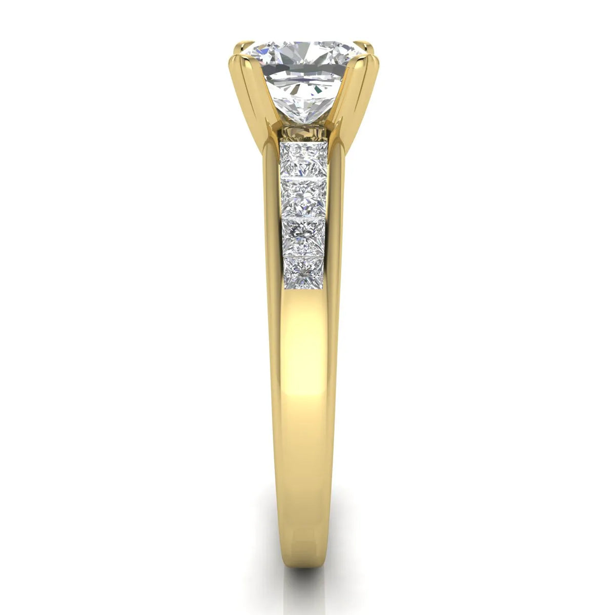 Elegant Channel-Set Accent Engagement Ring