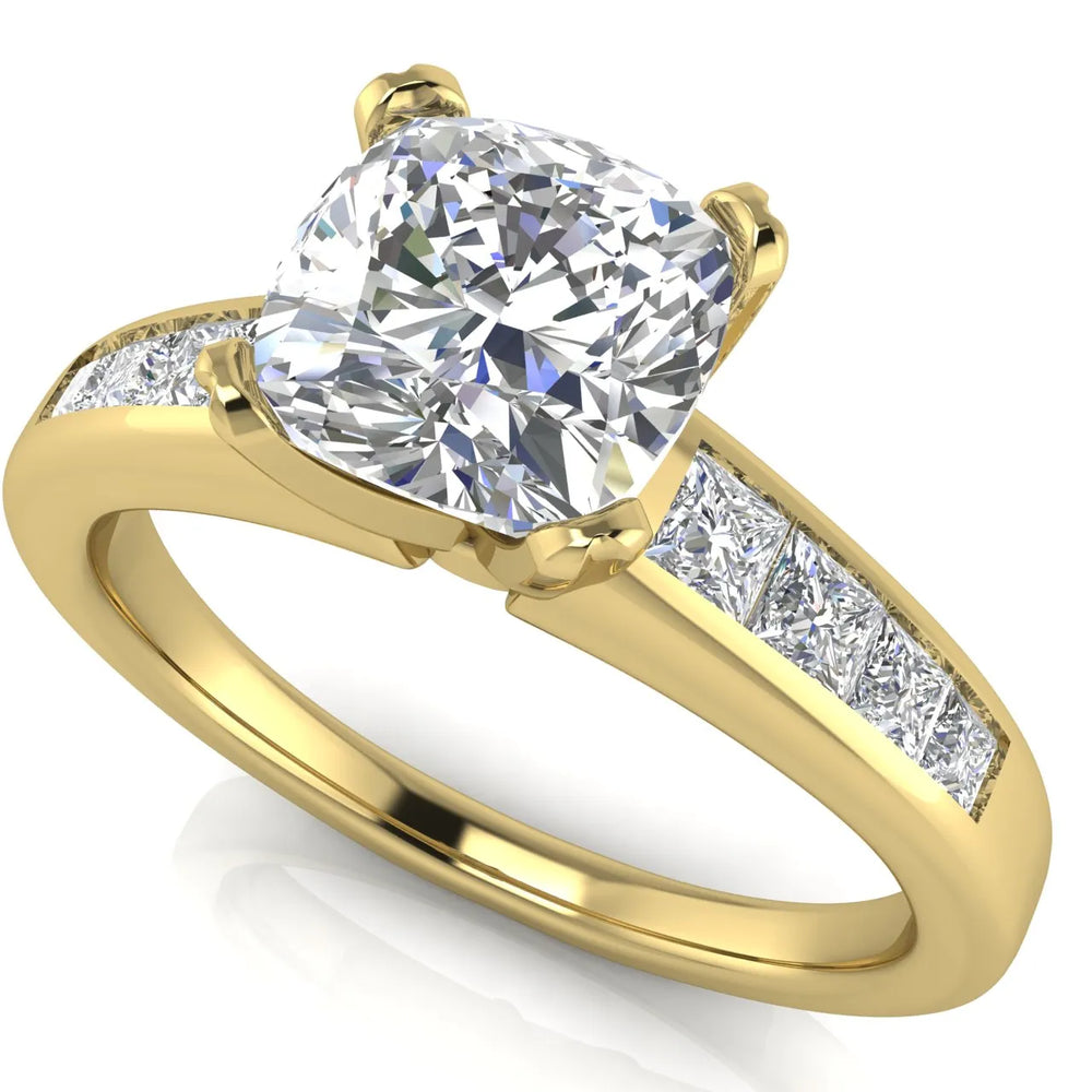 Elegant Channel-Set Accent Engagement Ring