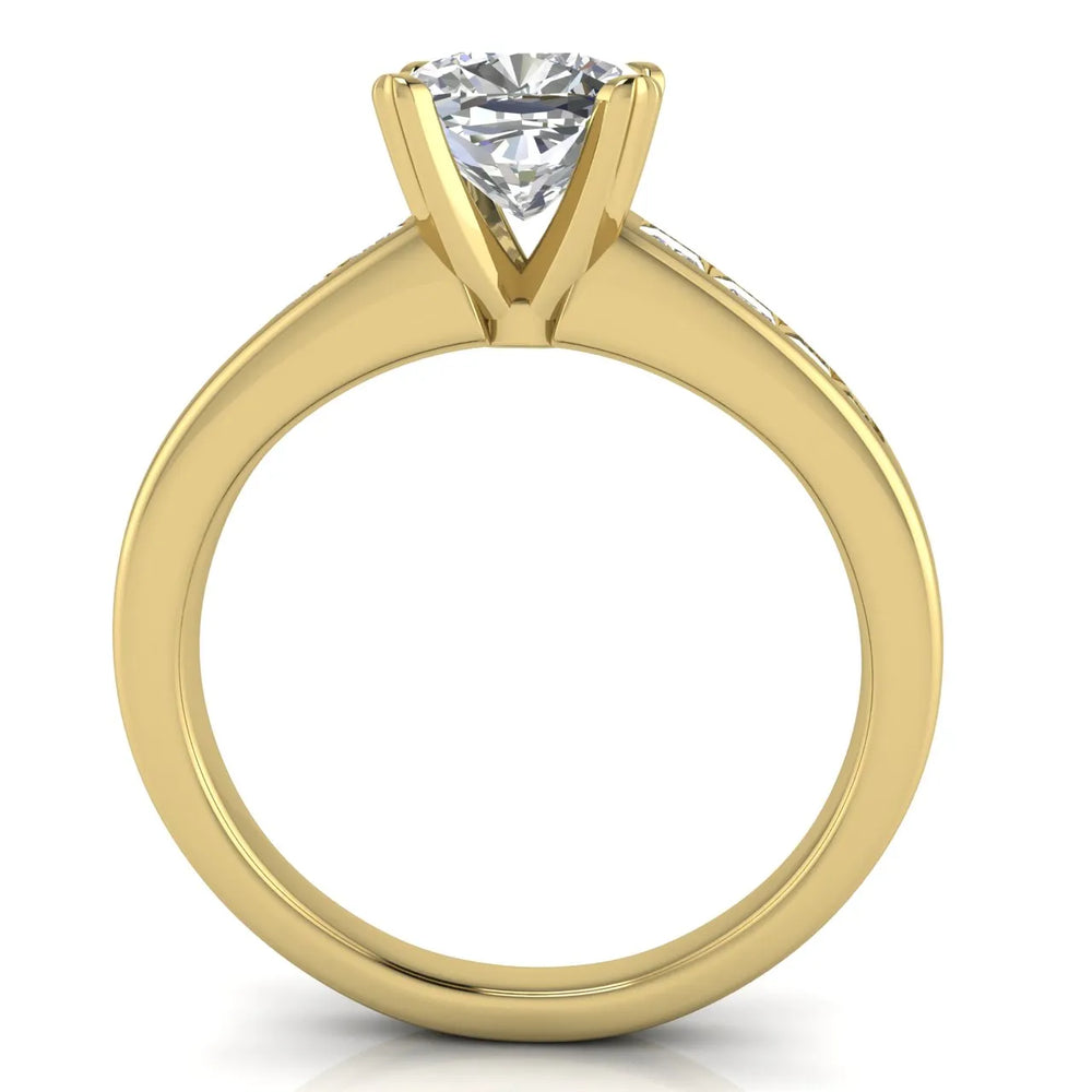 Elegant Channel-Set Accent Engagement Ring