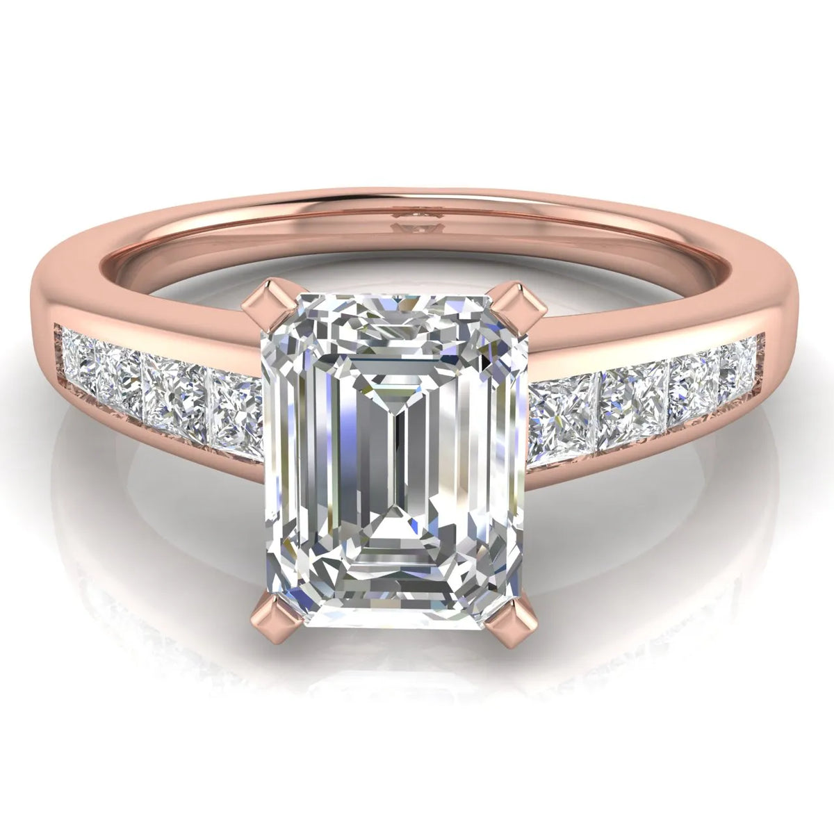 Elegant Channel-Set Accent Engagement Ring