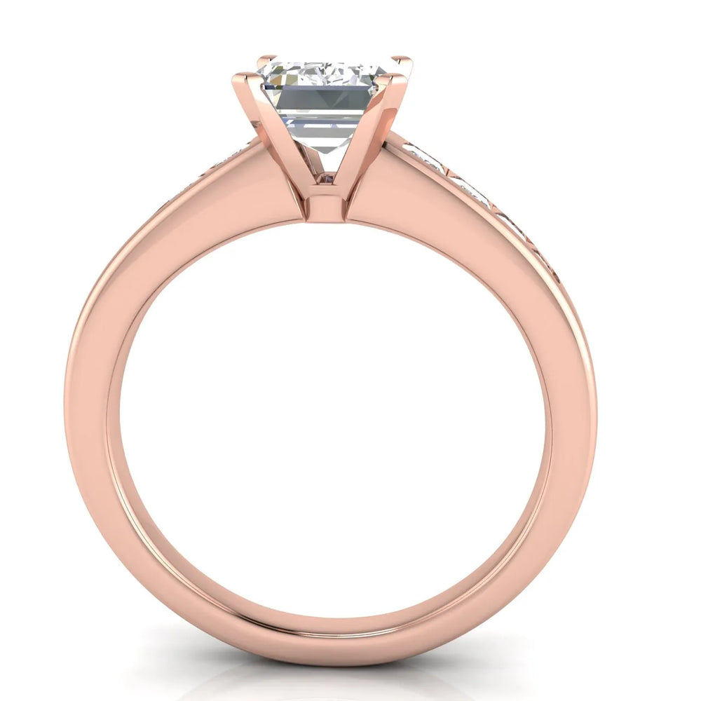 Elegant Channel-Set Accent Engagement Ring