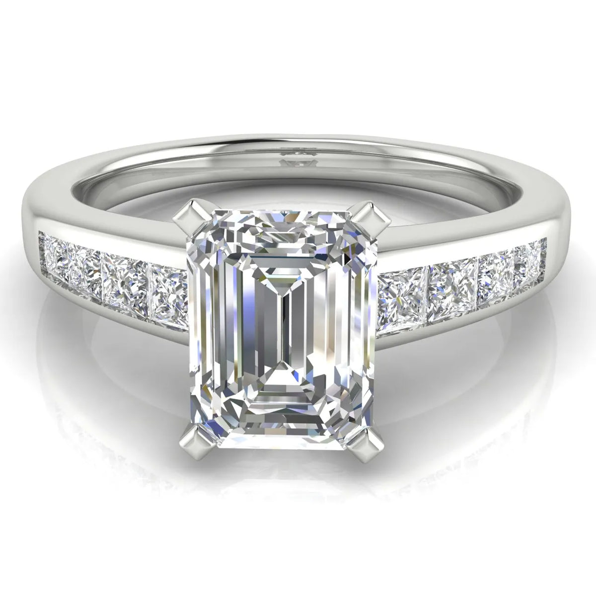 Elegant Channel-Set Accent Engagement Ring