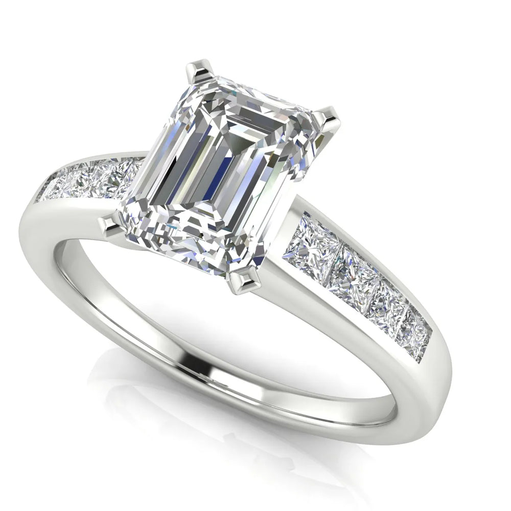 Elegant Channel-Set Accent Engagement Ring