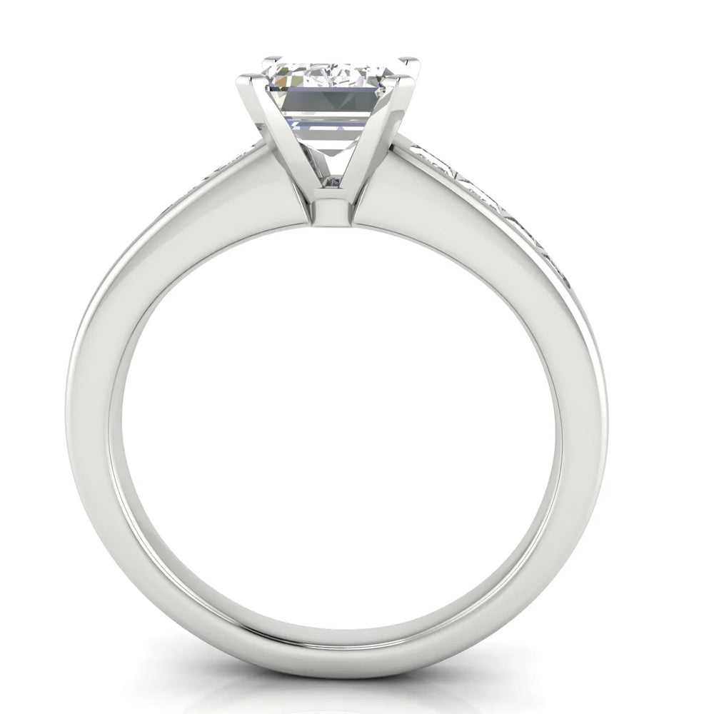 Elegant Channel-Set Accent Engagement Ring