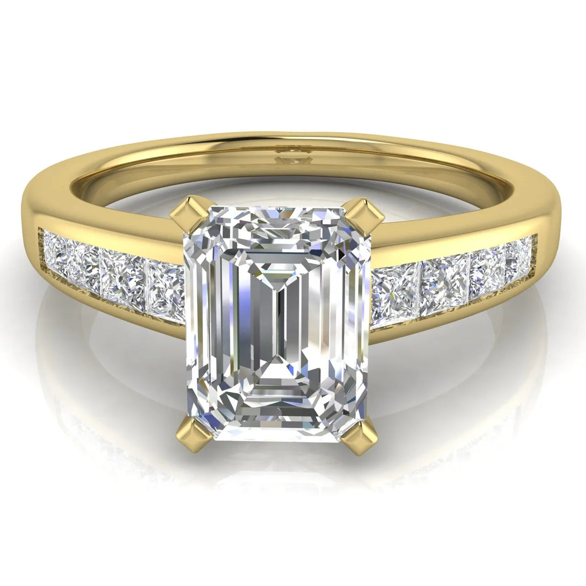 Elegant Channel-Set Accent Engagement Ring