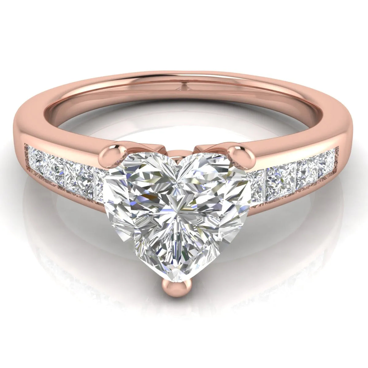 Elegant Channel-Set Accent Engagement Ring