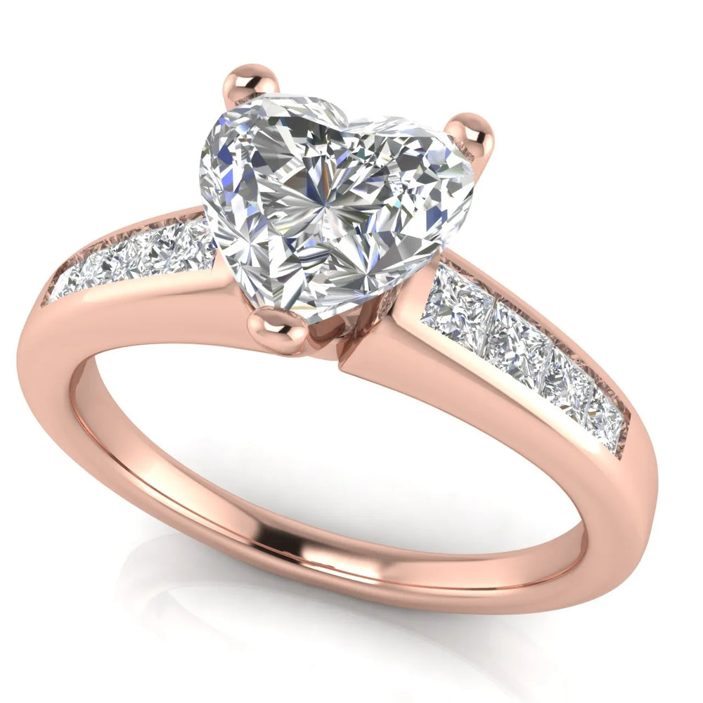 Elegant Channel-Set Accent Engagement Ring