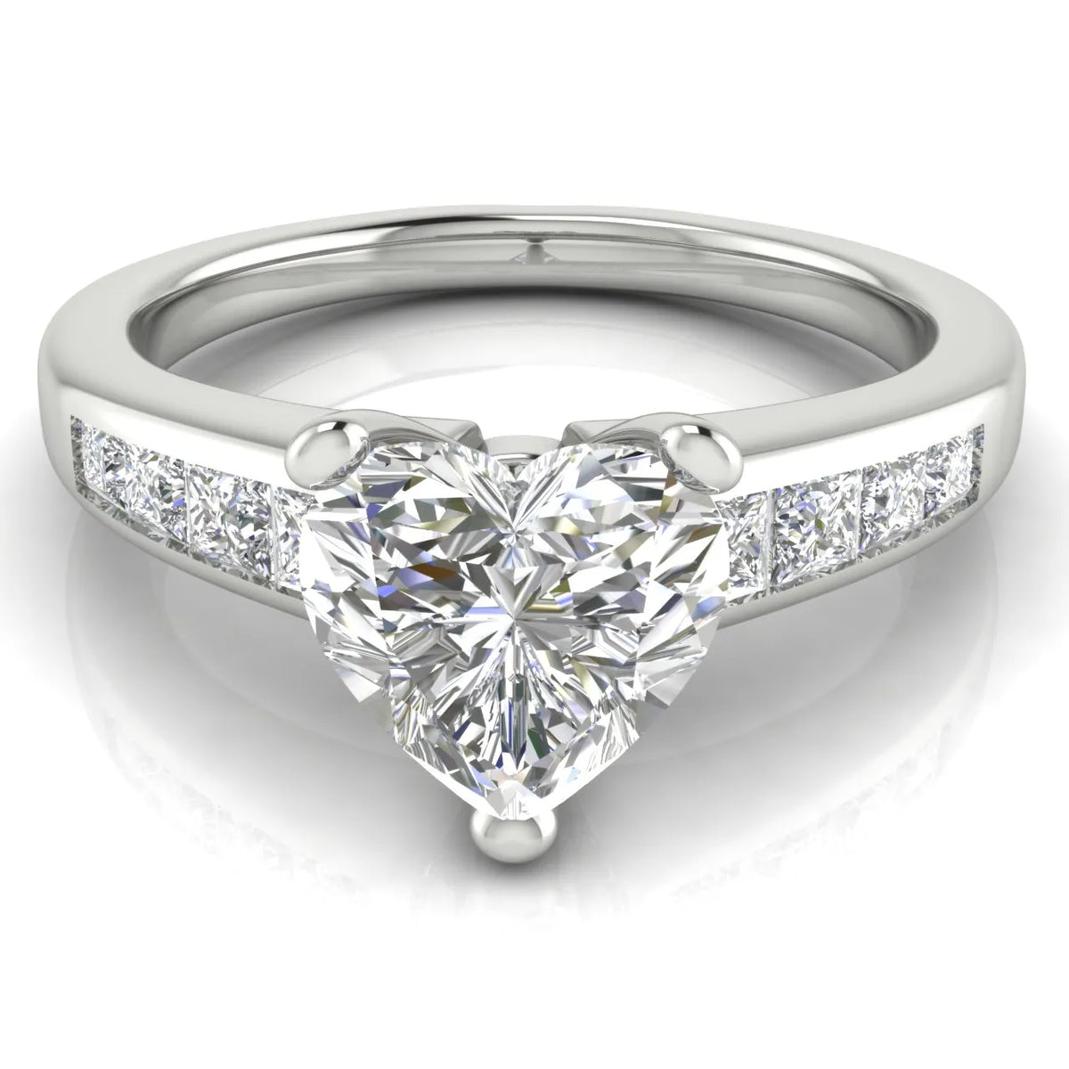 Elegant Channel-Set Accent Engagement Ring