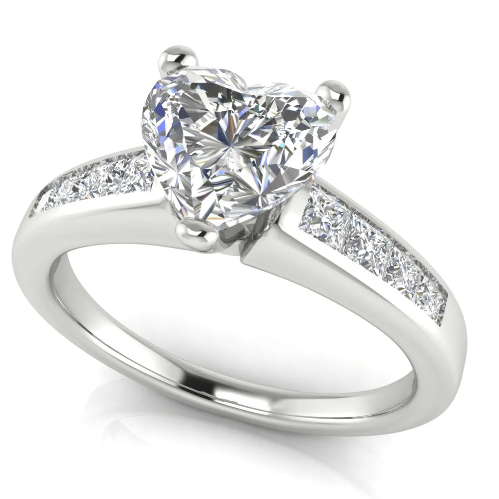Elegant Channel-Set Accent Engagement Ring