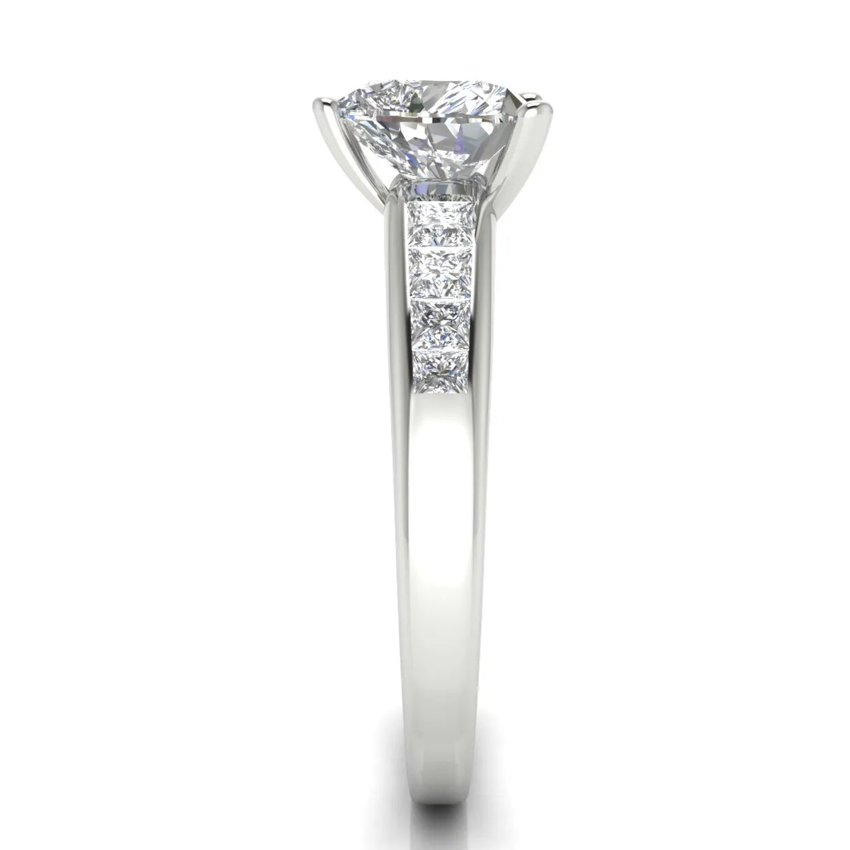 Elegant Channel-Set Accent Engagement Ring