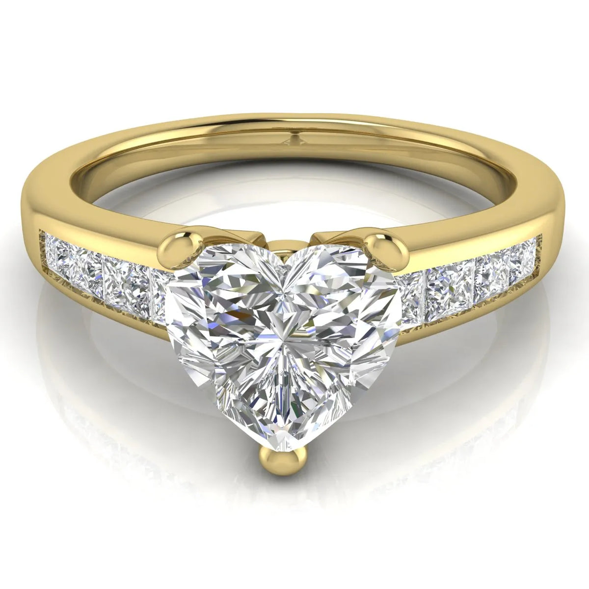 Elegant Channel-Set Accent Engagement Ring