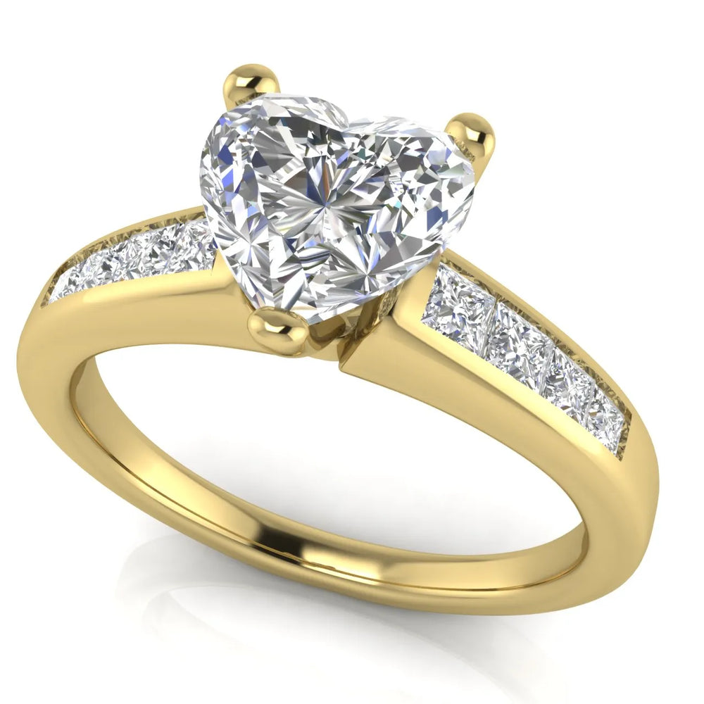Elegant Channel-Set Accent Engagement Ring