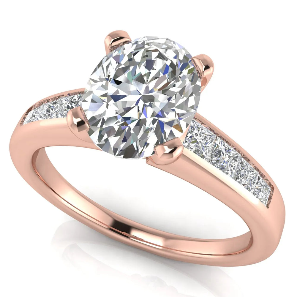 Elegant Channel-Set Accent Engagement Ring