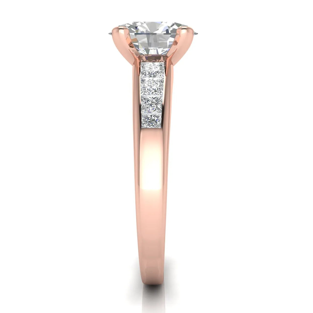 Elegant Channel-Set Accent Engagement Ring