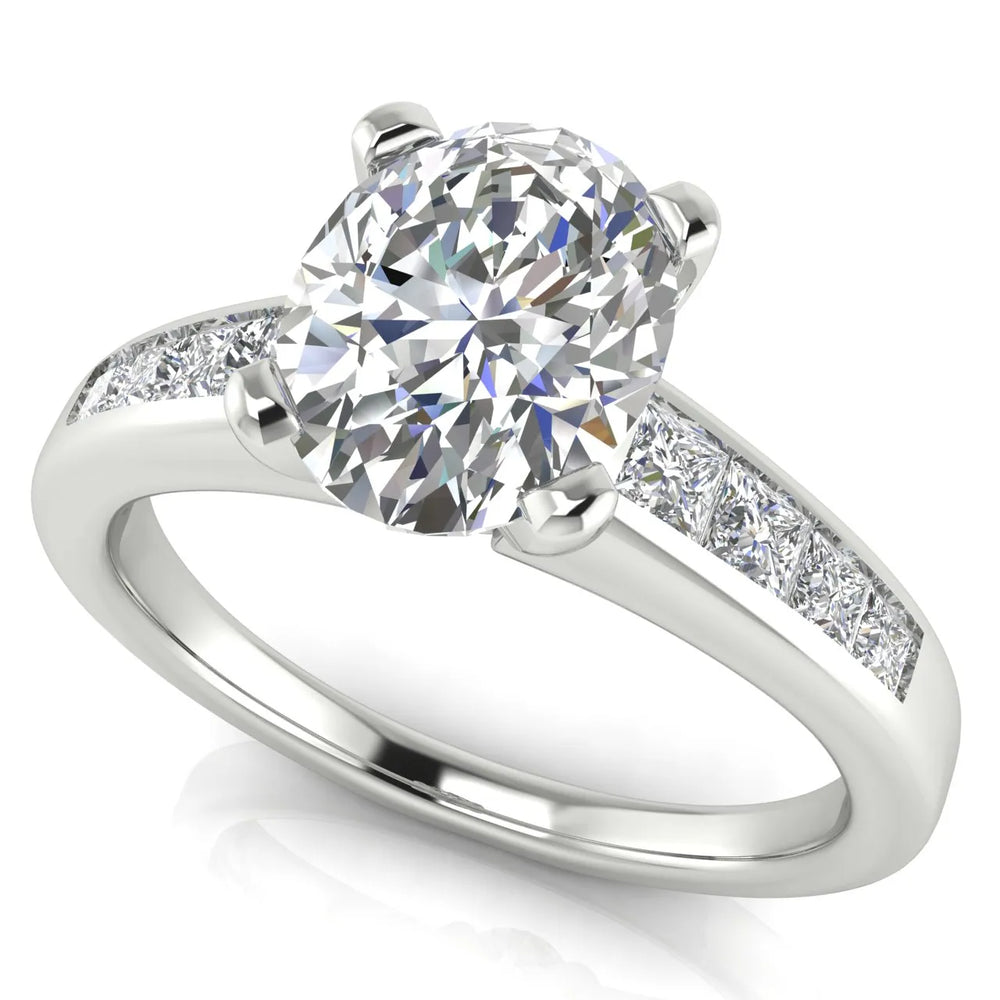 Elegant Channel-Set Accent Engagement Ring