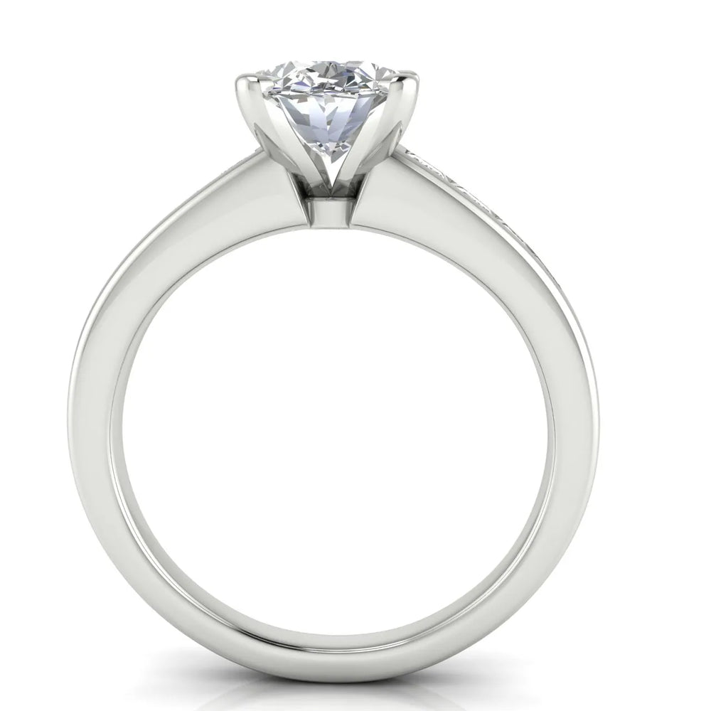 Elegant Channel-Set Accent Engagement Ring