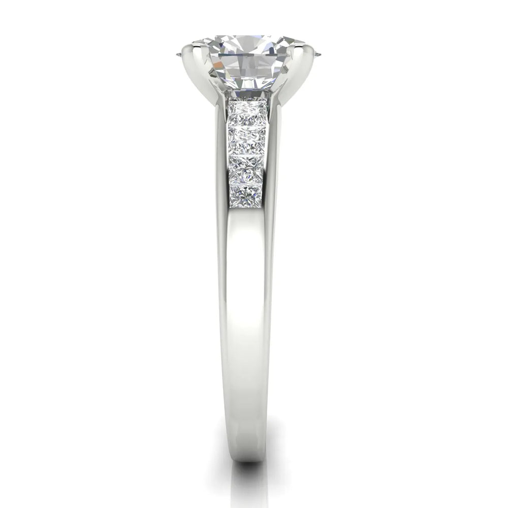 Elegant Channel-Set Accent Engagement Ring