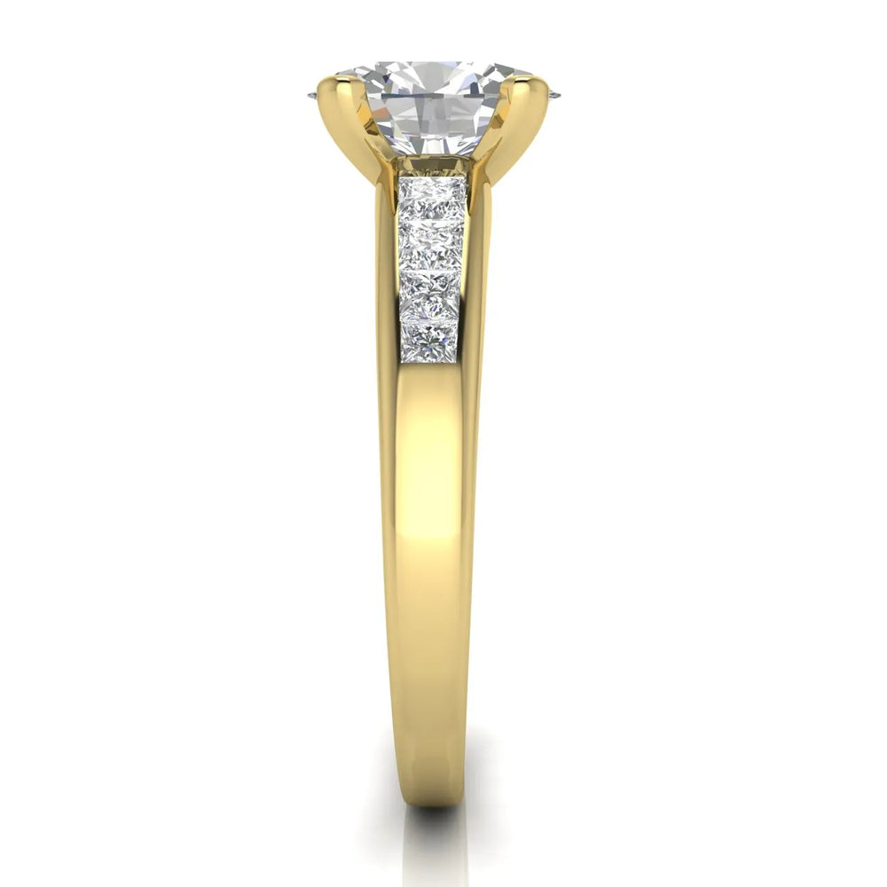 Elegant Channel-Set Accent Engagement Ring