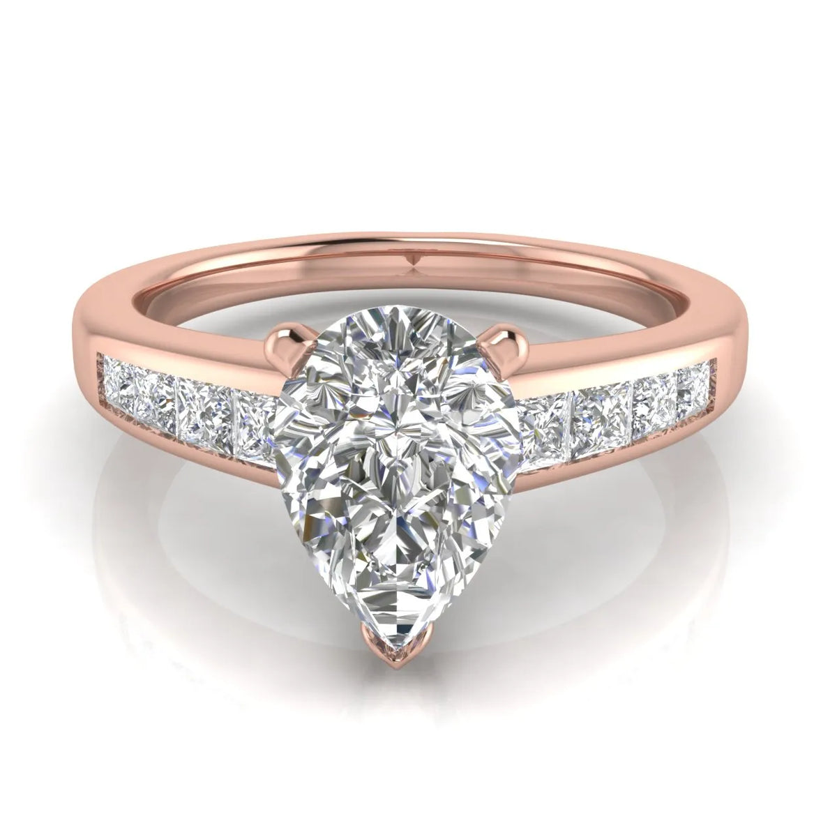 Elegant Channel-Set Accent Engagement Ring
