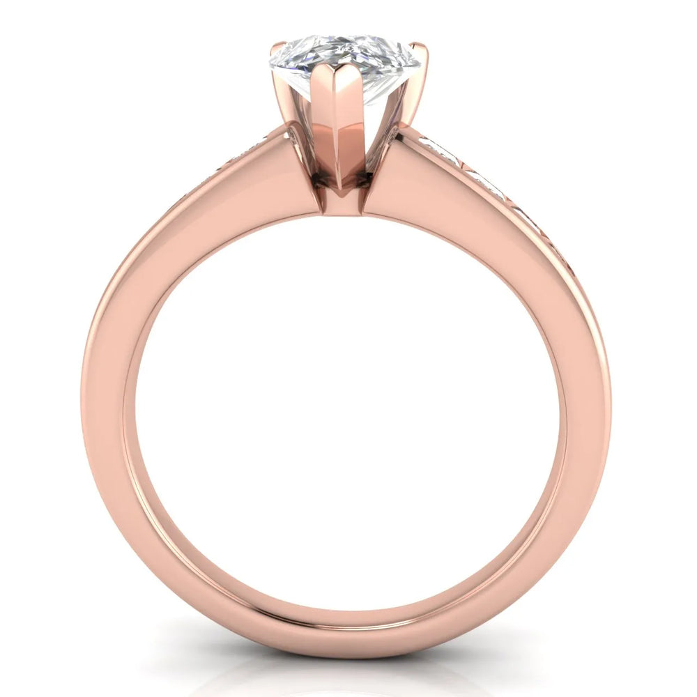 Elegant Channel-Set Accent Engagement Ring