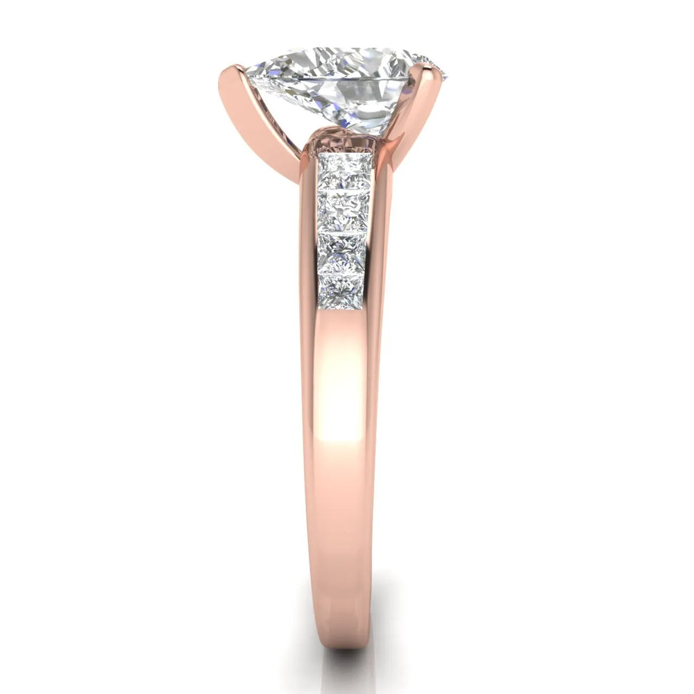 Elegant Channel-Set Accent Engagement Ring
