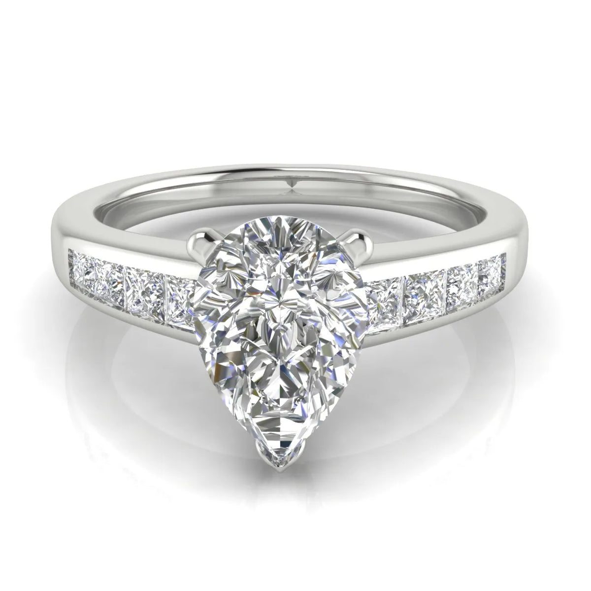 Elegant Channel-Set Accent Engagement Ring