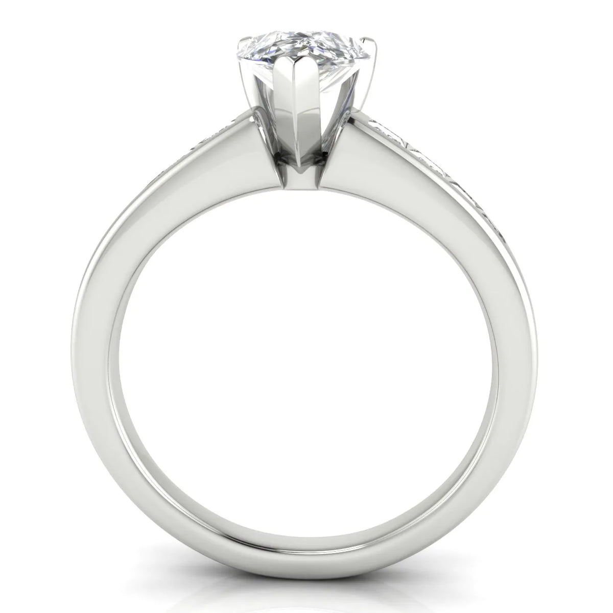 Elegant Channel-Set Accent Engagement Ring