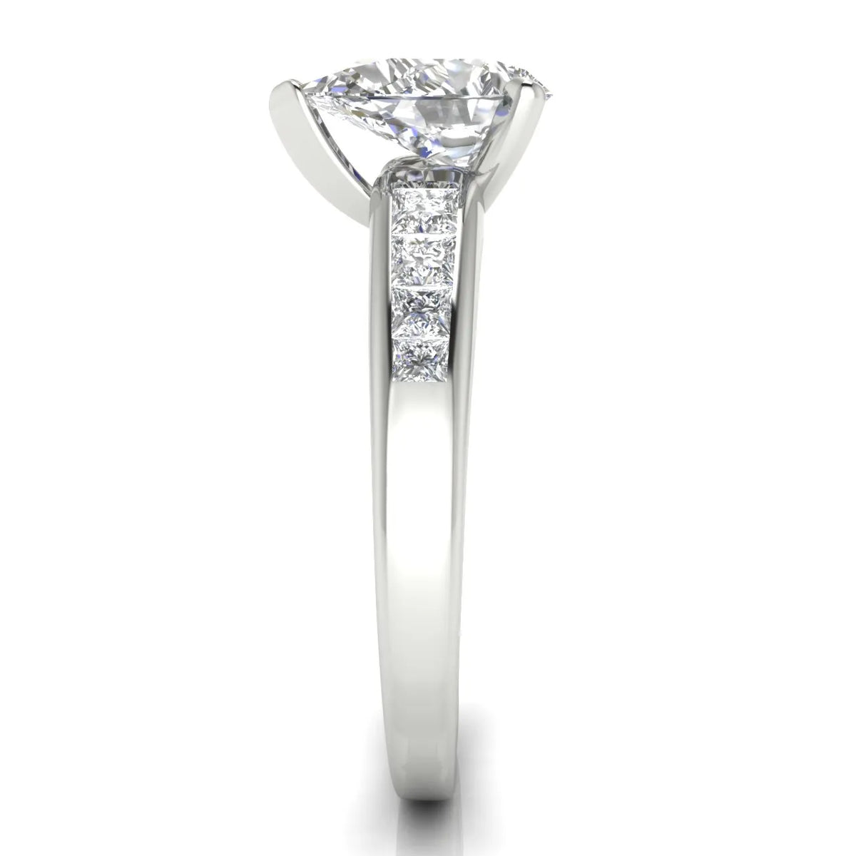 Elegant Channel-Set Accent Engagement Ring