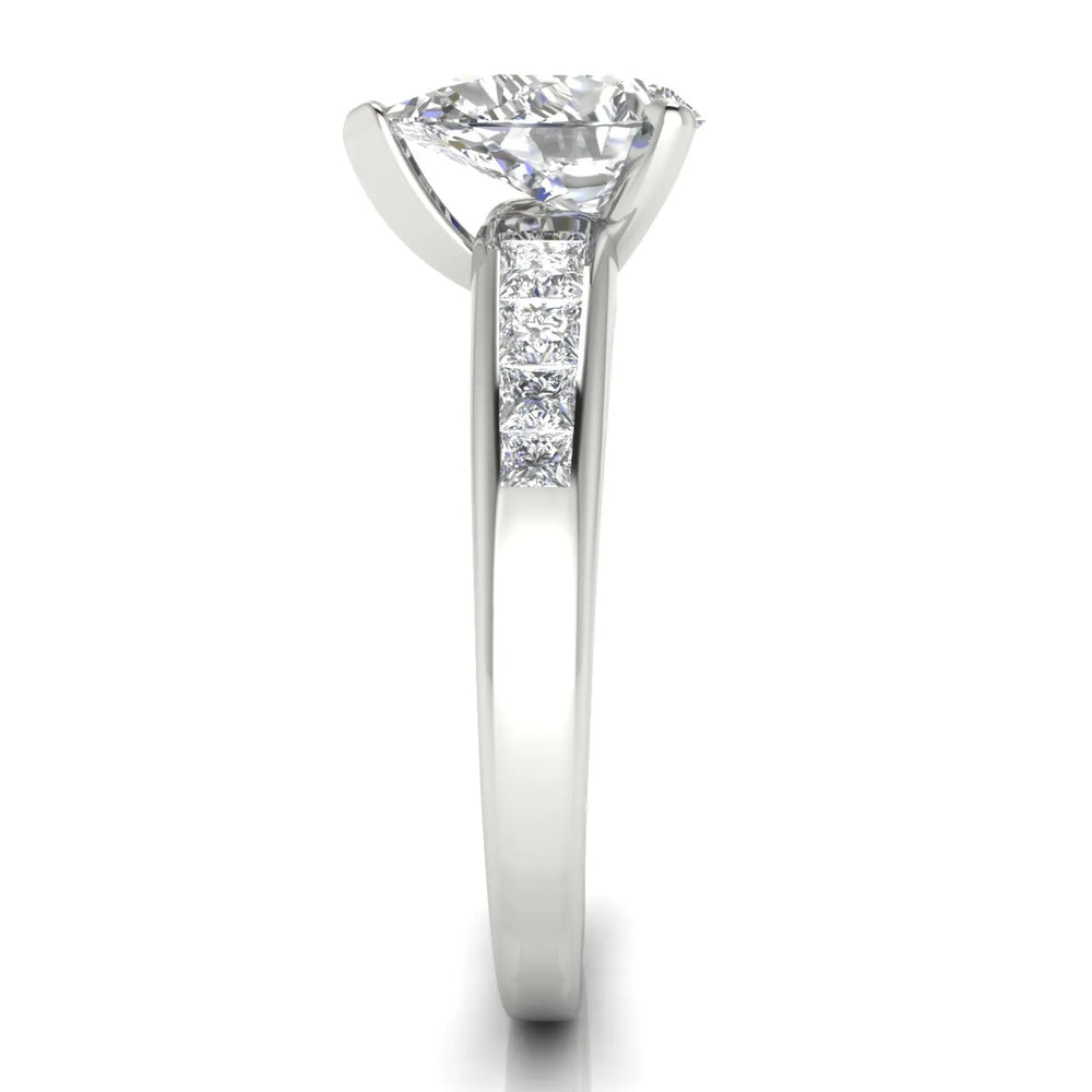 Elegant Channel-Set Accent Engagement Ring