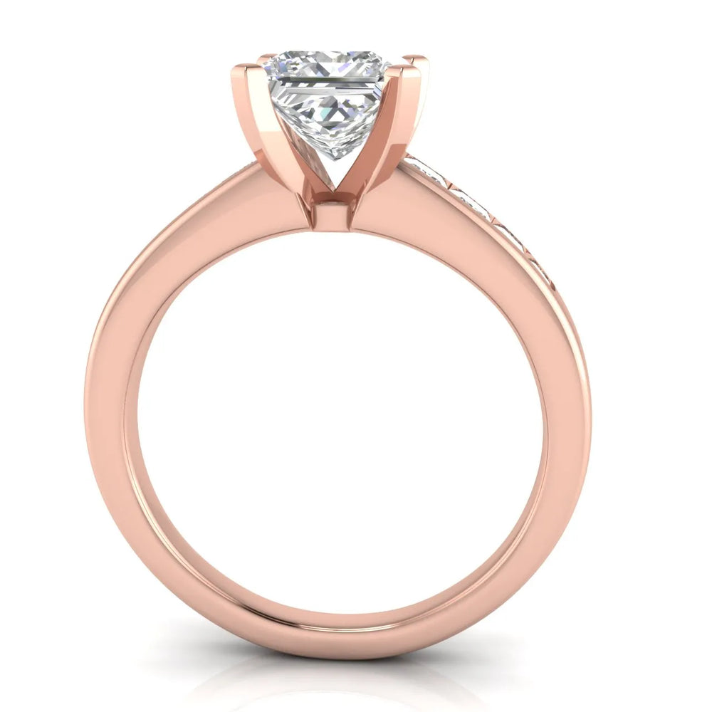 Elegant Channel-Set Accent Engagement Ring