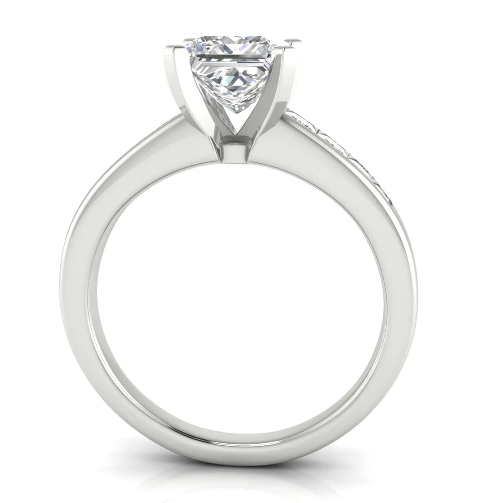 Elegant Channel-Set Accent Engagement Ring