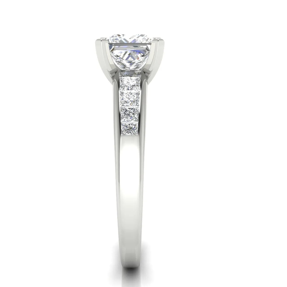 Elegant Channel-Set Accent Engagement Ring