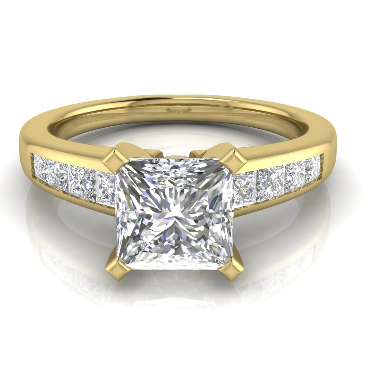 Elegant Channel-Set Accent Engagement Ring