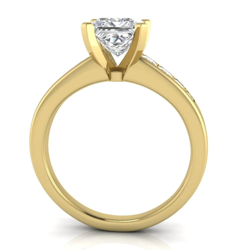 Elegant Channel-Set Accent Engagement Ring