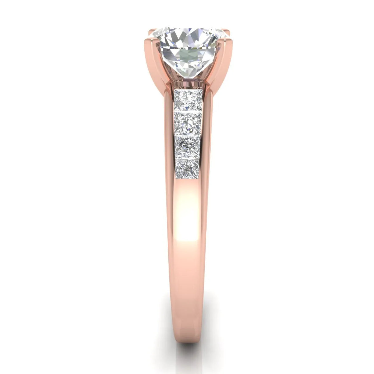 Elegant Channel-Set Accent Engagement Ring