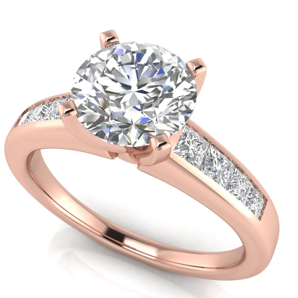 Elegant Channel-Set Accent Engagement Ring