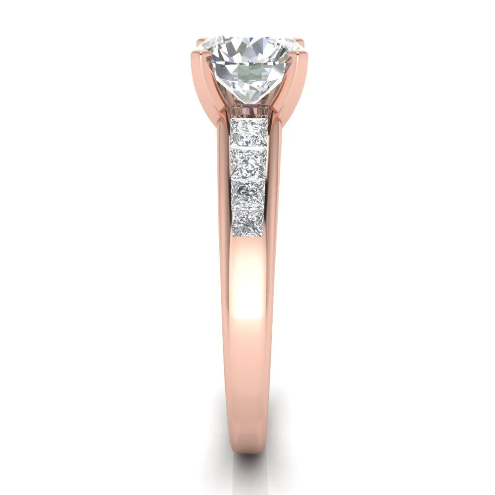 Elegant Channel-Set Accent Engagement Ring