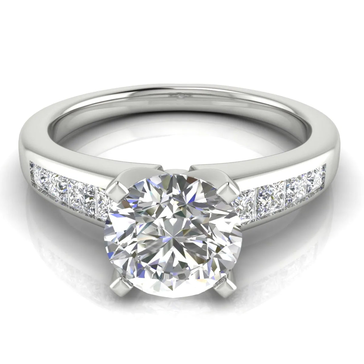 Elegant Channel-Set Accent Engagement Ring