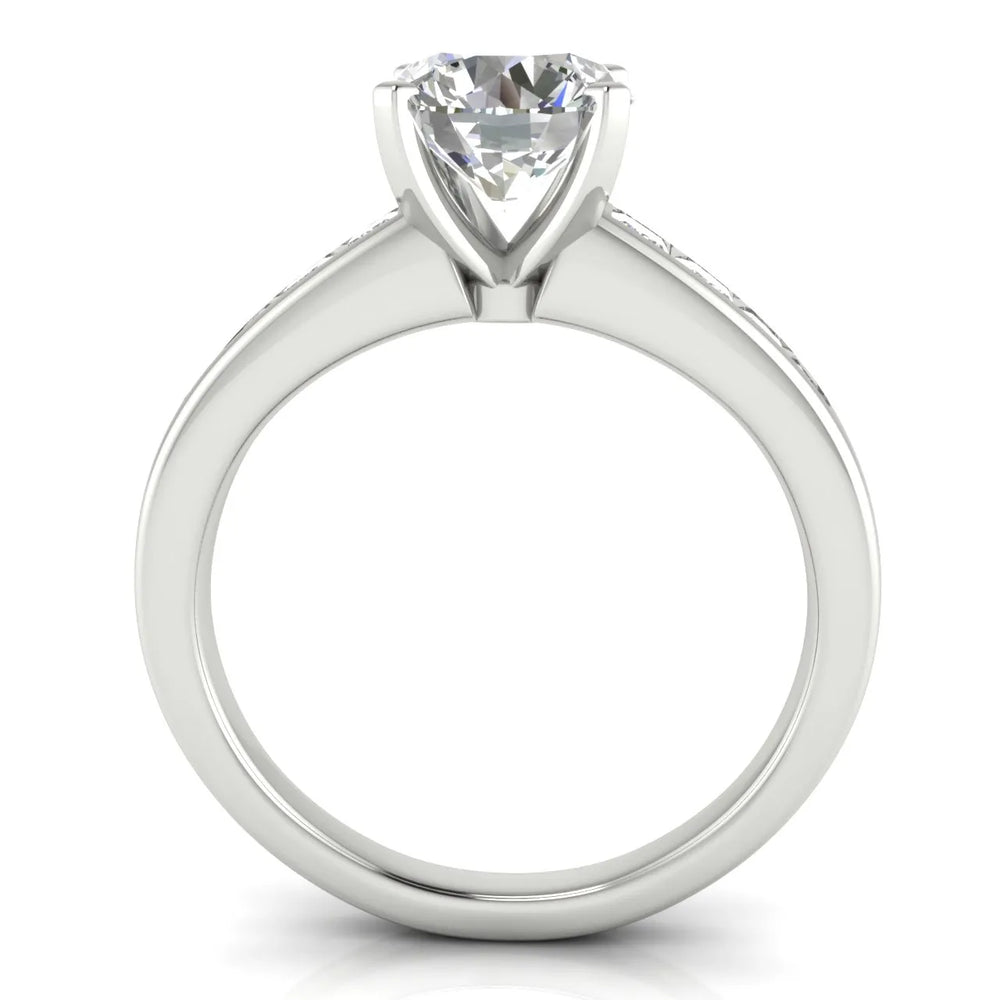 Elegant Channel-Set Accent Engagement Ring