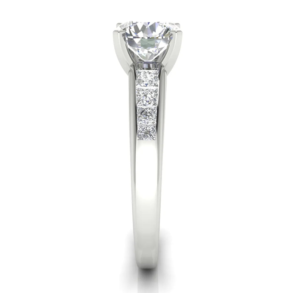 Elegant Channel-Set Accent Engagement Ring