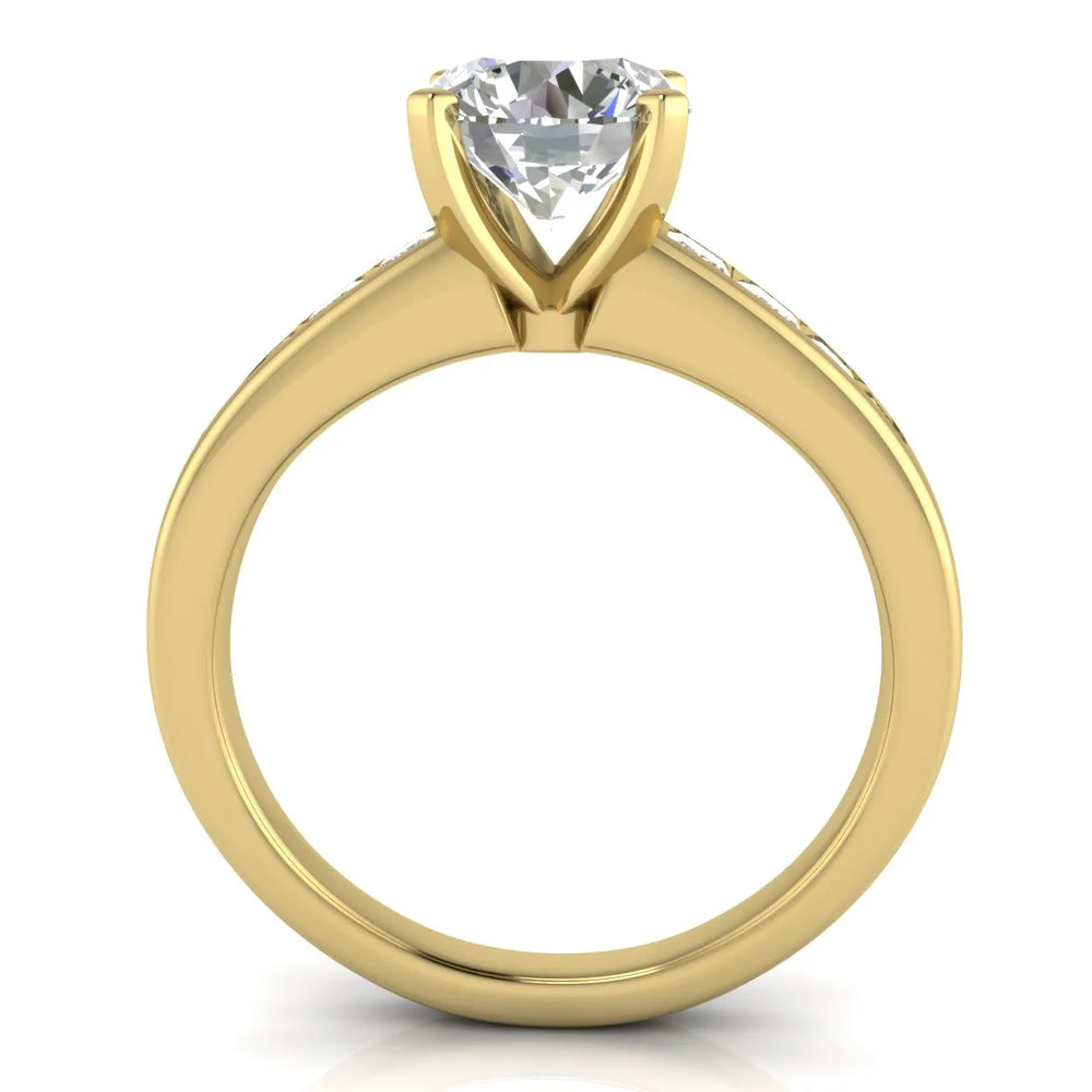Elegant Channel-Set Accent Engagement Ring