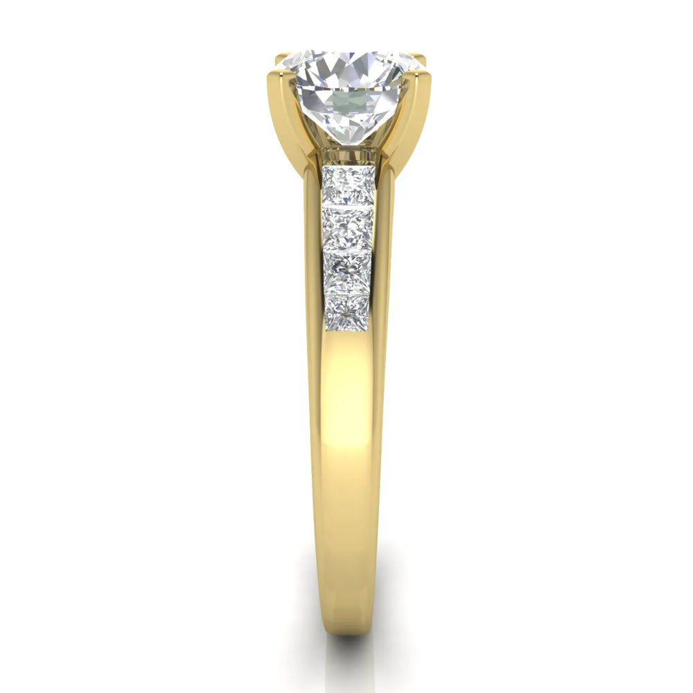 Elegant Channel-Set Accent Engagement Ring