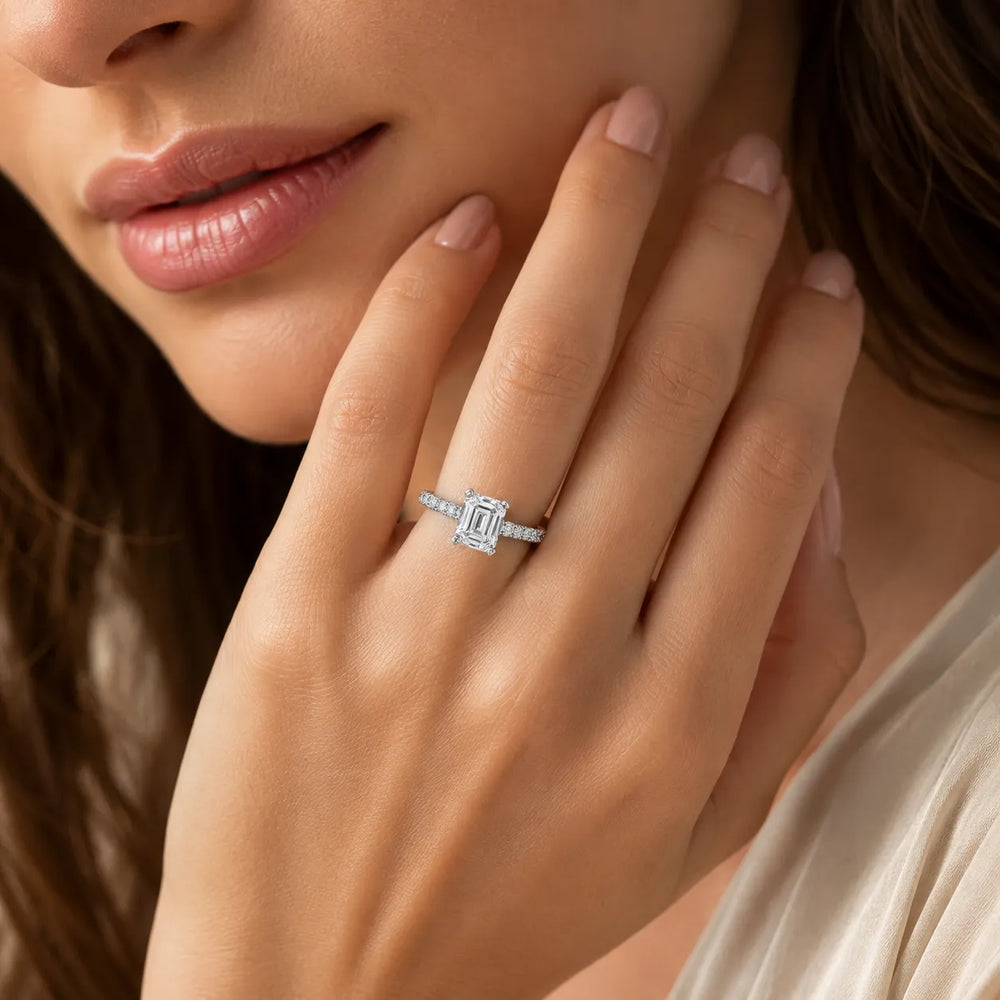 Classic Pavé Accent Engagement Ring