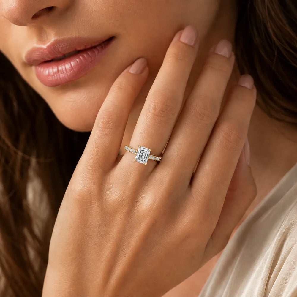 Classic Pavé Accent Engagement Ring